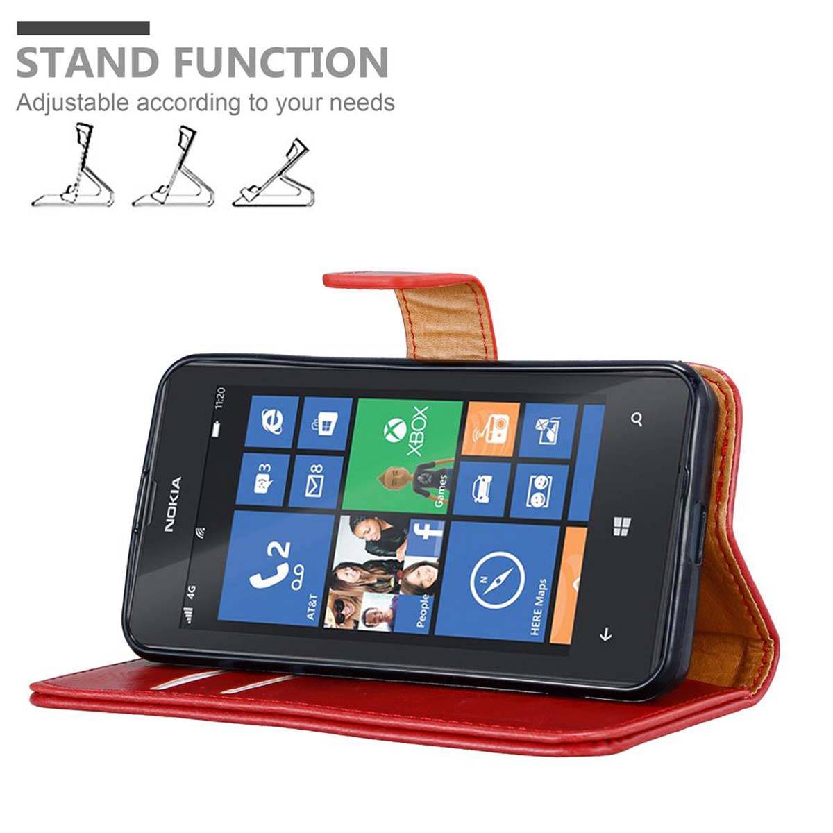 Cadorabo Hülle für Nokia Lumia 520 / 521 Schutzhülle in Rot Handyhülle Book Tasche Case Etui Luxury
