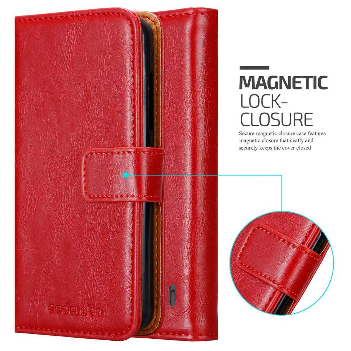 Cadorabo Hülle für Nokia Lumia 520 / 521 Schutzhülle in Rot Handyhülle Book Tasche Case Etui Luxury