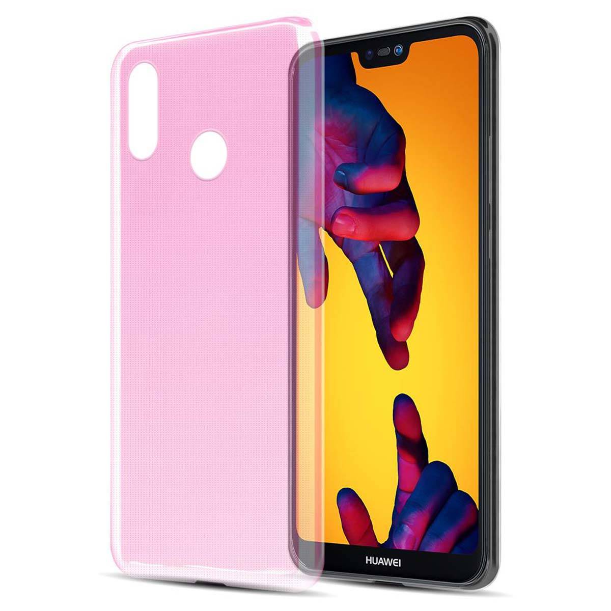 Cadorabo Hülle für Huawei P20 LITE 2018 / NOVA 3E Schutz Hülle in Pink Schutzhülle TPU Silikon Cover Etui Case