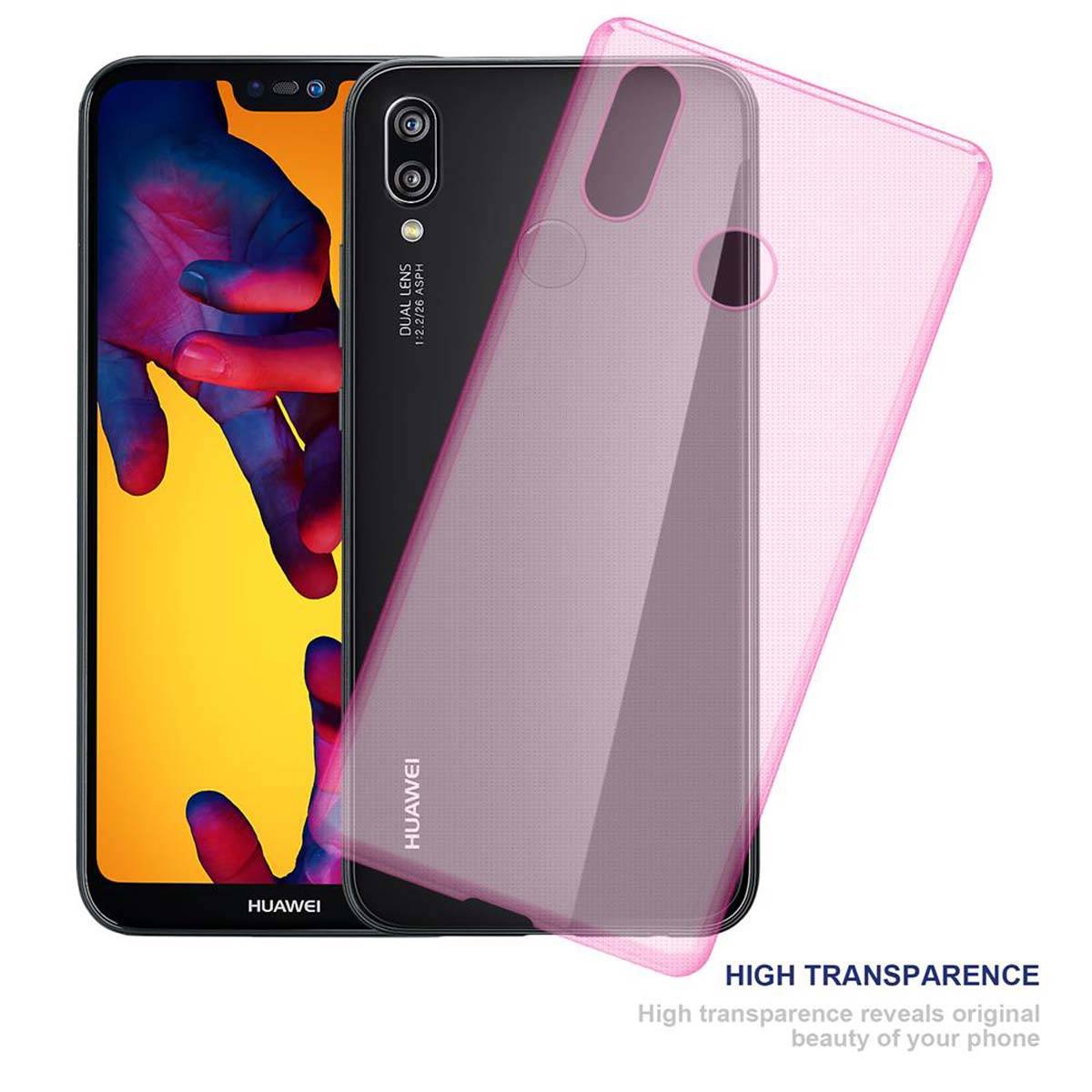 Cadorabo Hülle für Huawei P20 LITE 2018 / NOVA 3E Schutz Hülle in Pink Schutzhülle TPU Silikon Cover Etui Case