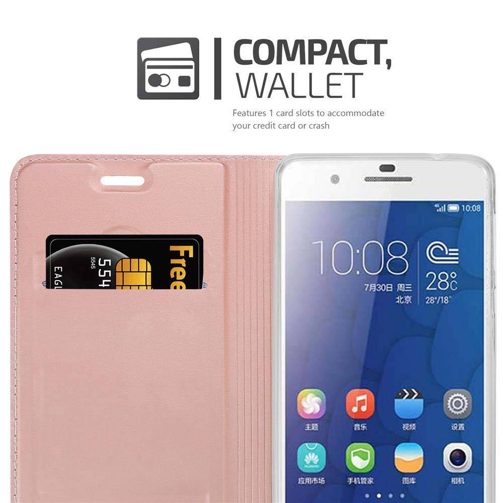 Cadorabo Handyhülle für Honor 6 PLUS Schutz Hülle in Rosa Cover Etui Book Case Booklet