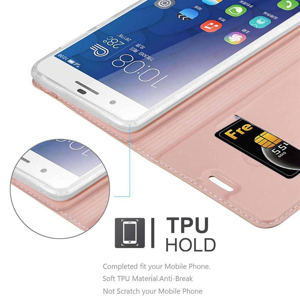 Cadorabo Handyhülle für Honor 6 PLUS Schutz Hülle in Rosa Cover Etui Book Case Booklet