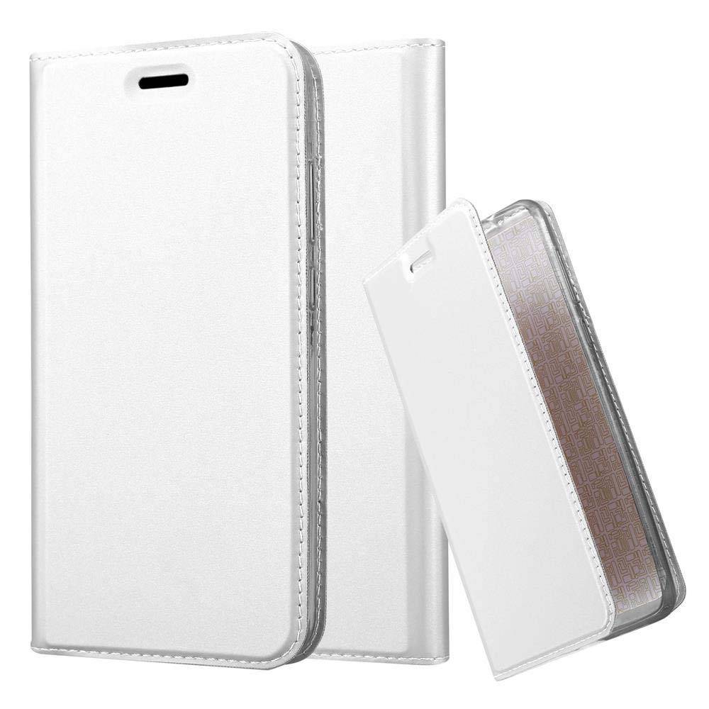 Cadorabo Handyhülle für Honor 8 PRO Schutz Hülle in Silber Cover Etui Book Case Booklet