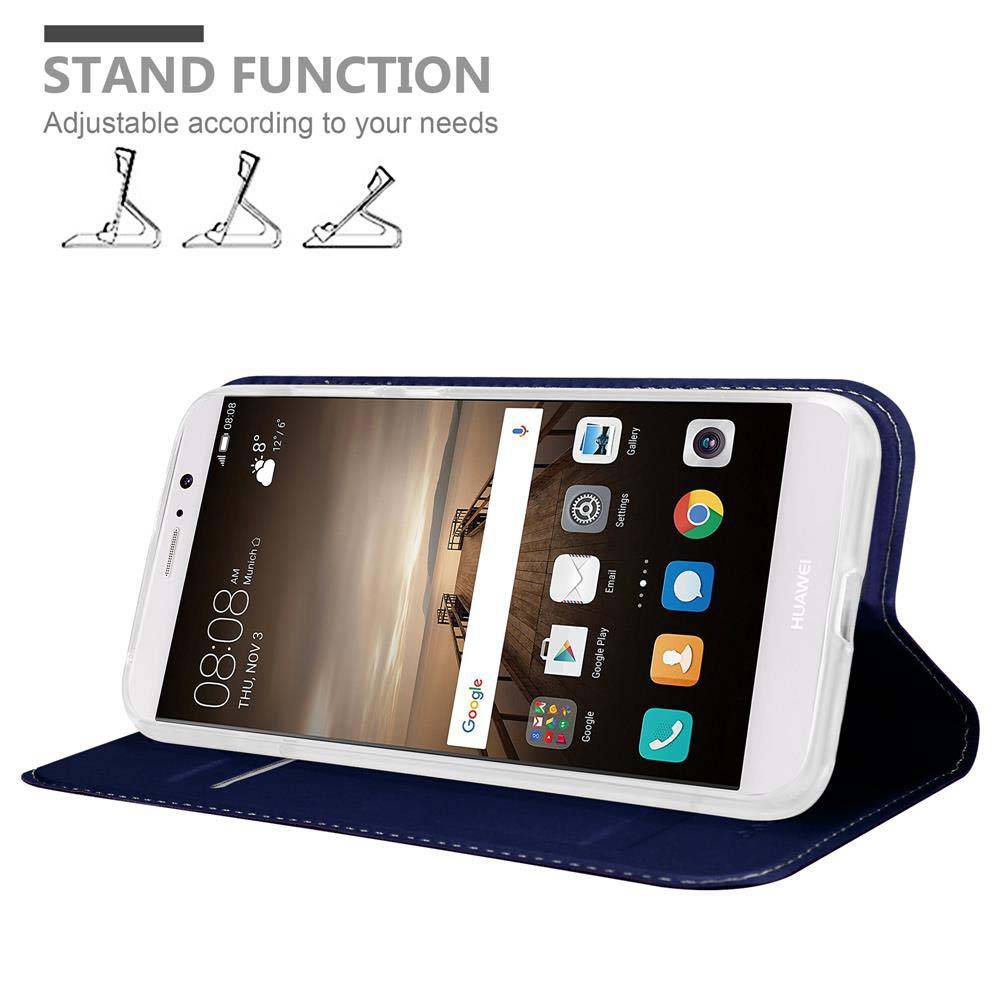 Cadorabo Handyhülle für Huawei MATE 9 Schutz Hülle in Blau Cover Etui Book Case Booklet