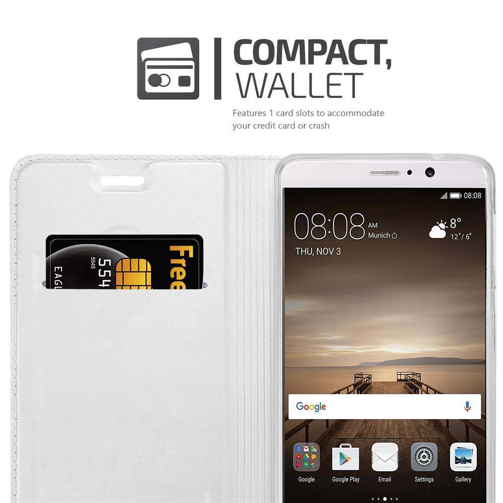 Cadorabo Handyhülle für Huawei MATE 9 Schutz Hülle in Silber Cover Etui Book Case Booklet