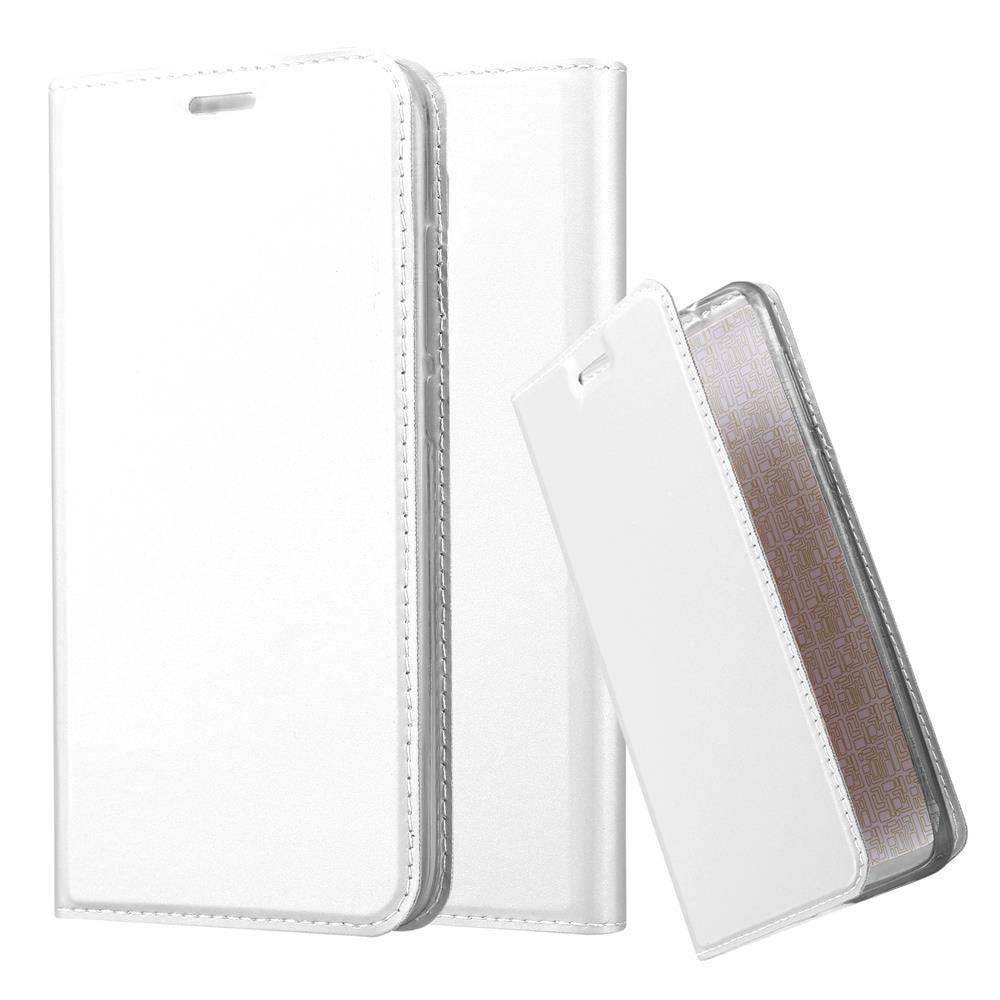 Cadorabo Handyhülle für Huawei NOVA PLUS Schutz Hülle in Silber Cover Etui Book Case Booklet