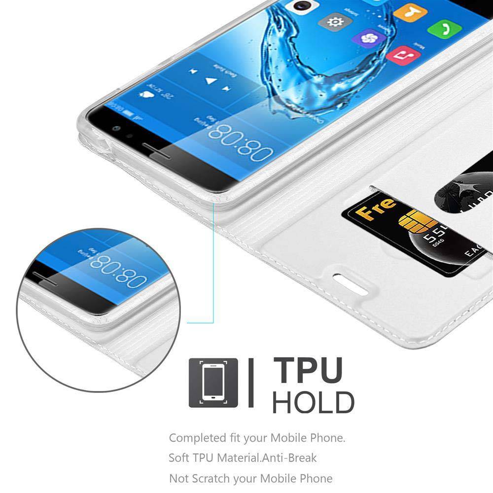 Cadorabo Handyhülle für Huawei NOVA PLUS Schutz Hülle in Silber Cover Etui Book Case Booklet