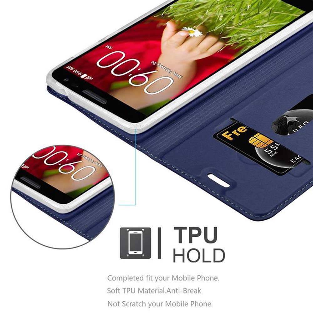 Cadorabo Handyhülle für LG G2 MINI Schutz Hülle in Blau Cover Etui Book Case Booklet