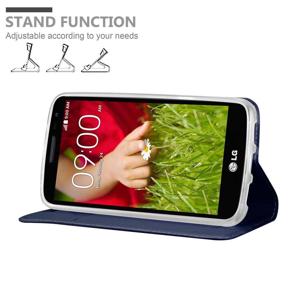 Cadorabo Handyhülle für LG G2 MINI Schutz Hülle in Blau Cover Etui Book Case Booklet