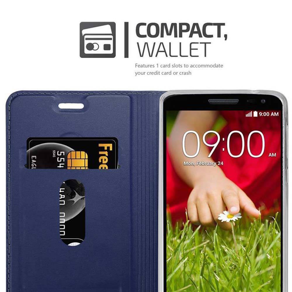 Cadorabo Handyhülle für LG G2 MINI Schutz Hülle in Blau Cover Etui Book Case Booklet