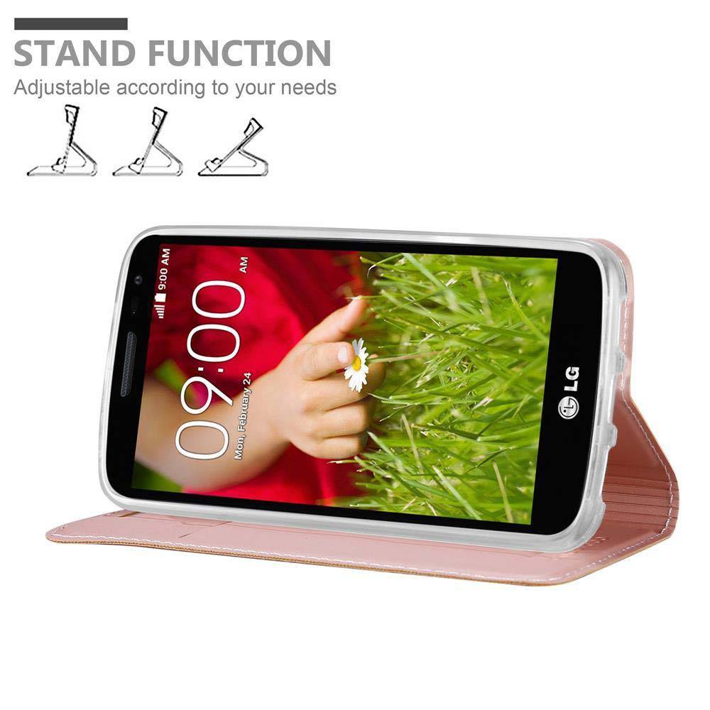 Cadorabo Handyhülle für LG G2 MINI Schutz Hülle in Rosa Cover Etui Book Case Booklet