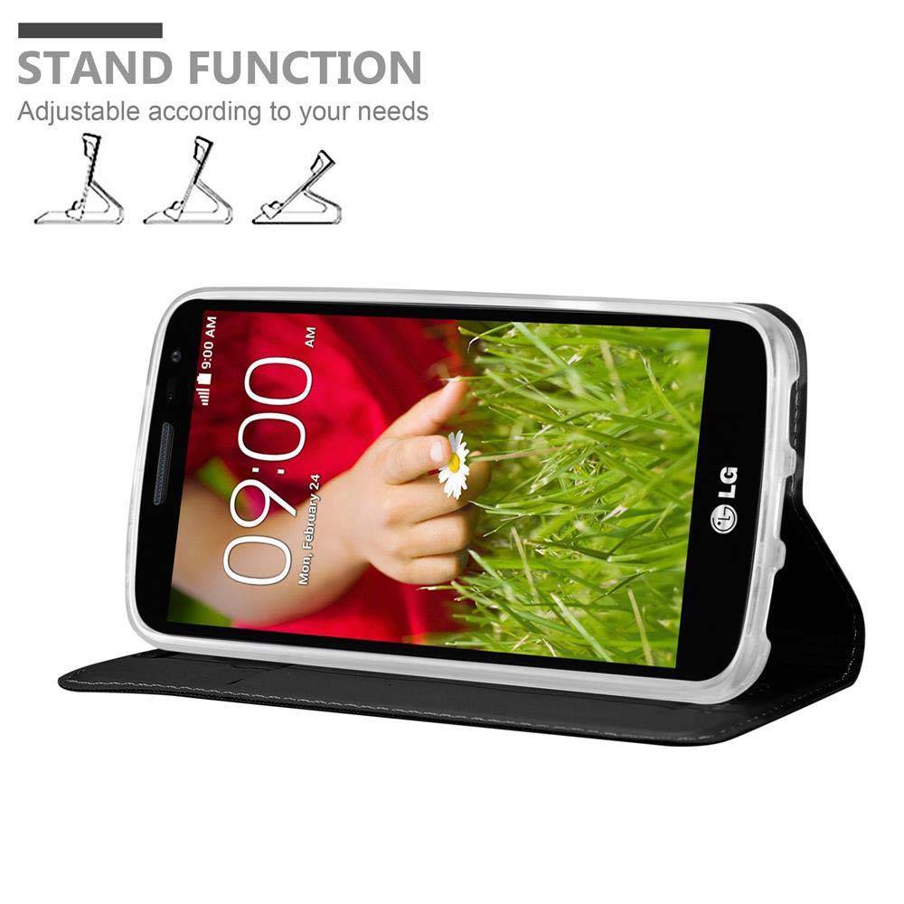 Cadorabo Handyhülle für LG G2 MINI Schutz Hülle in Schwarz Cover Etui Book Case Booklet