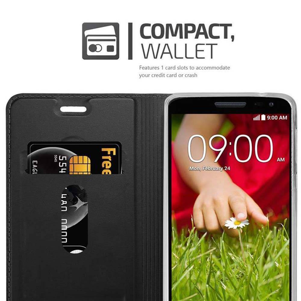 Cadorabo Handyhülle für LG G2 MINI Schutz Hülle in Schwarz Cover Etui Book Case Booklet