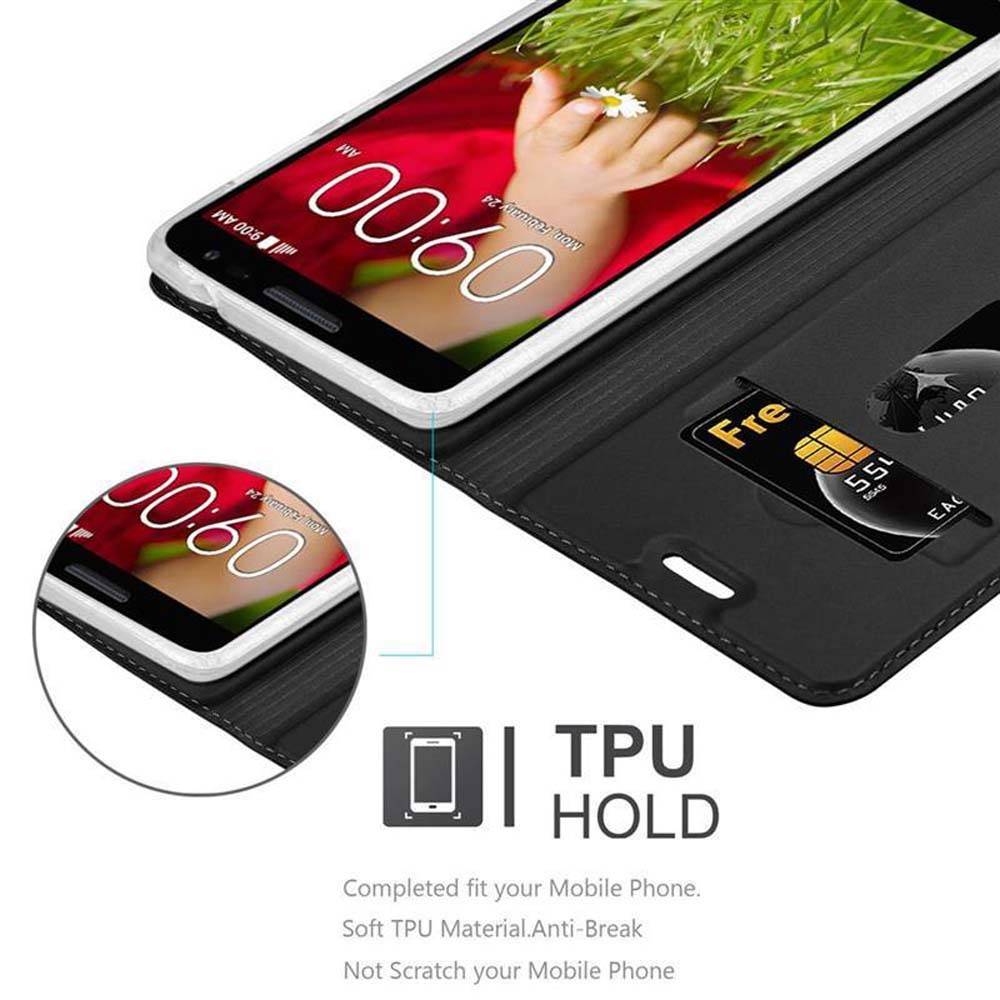 Cadorabo Handyhülle für LG G2 MINI Schutz Hülle in Schwarz Cover Etui Book Case Booklet