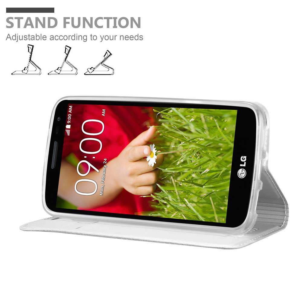 Cadorabo Handyhülle für LG G2 MINI Schutz Hülle in Silber Cover Etui Book Case Booklet