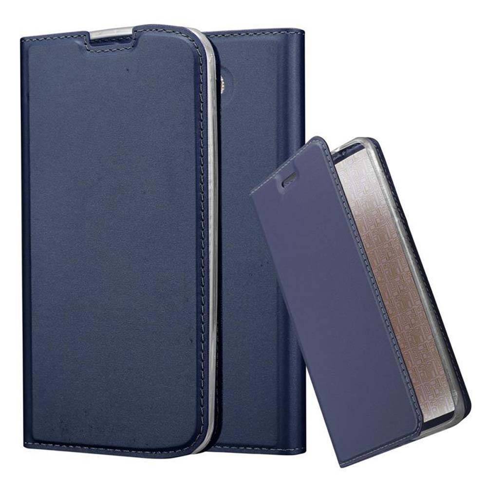 Cadorabo Handyhülle für LG K10 2016 Schutz Hülle in Blau Cover Etui Book Case Booklet