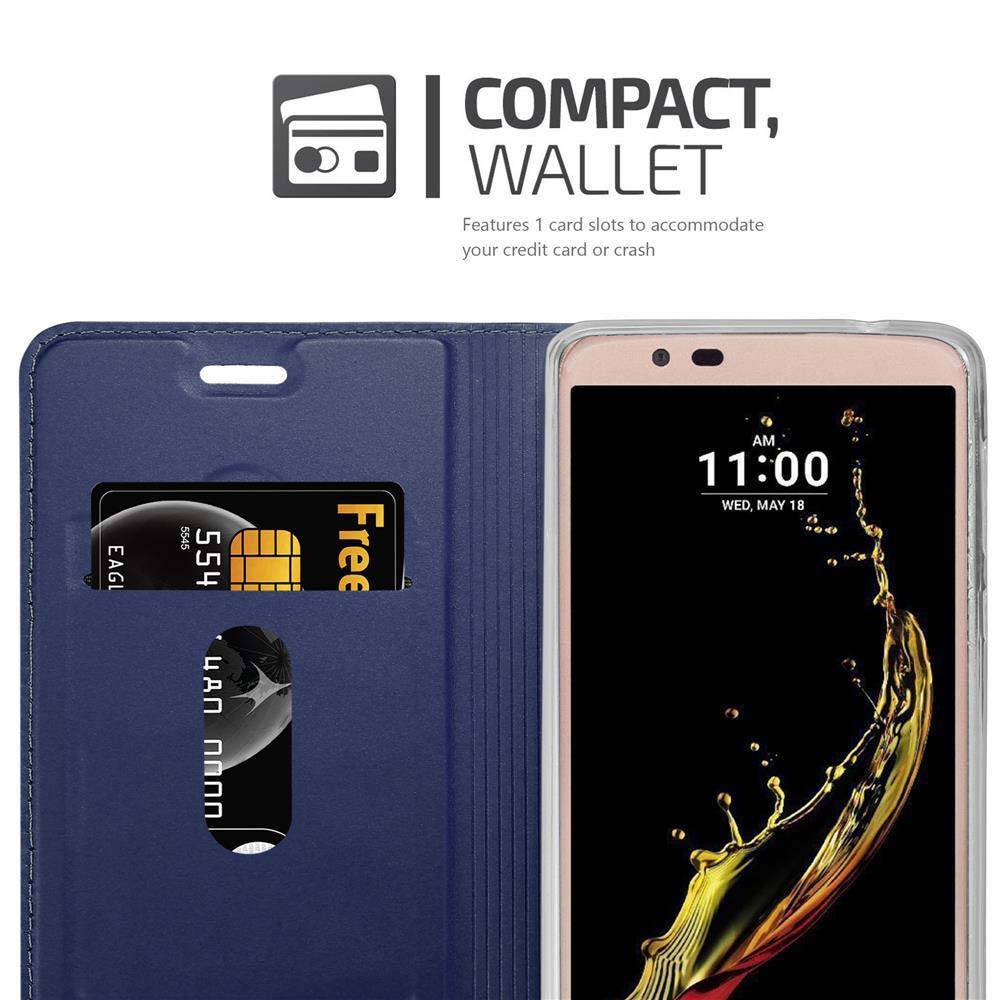 Cadorabo Handyhülle für LG K10 2016 Schutz Hülle in Blau Cover Etui Book Case Booklet