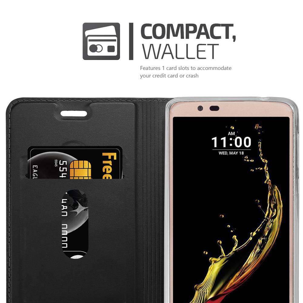 Cadorabo Handyhülle für LG K10 2016 Schutz Hülle in Schwarz Cover Etui Book Case Booklet