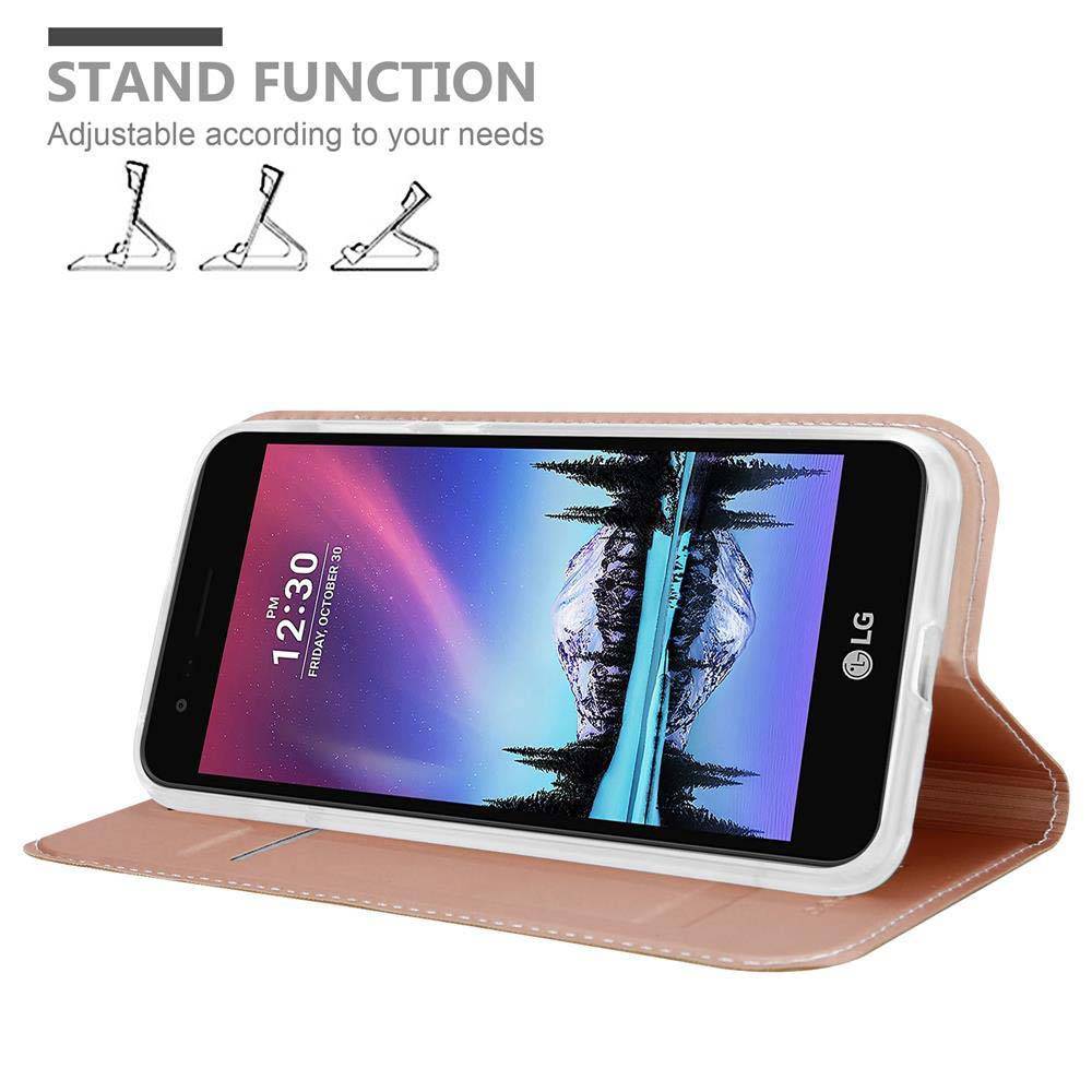 Cadorabo Handyhülle für LG K4 2017 Schutz Hülle in Rosa Cover Etui Book Case Booklet