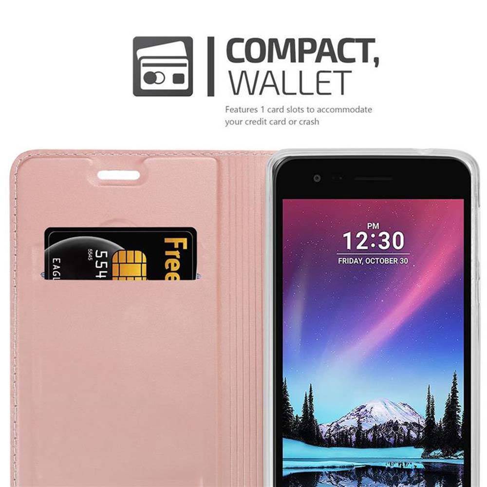 Cadorabo Handyhülle für LG K4 2017 Schutz Hülle in Rosa Cover Etui Book Case Booklet