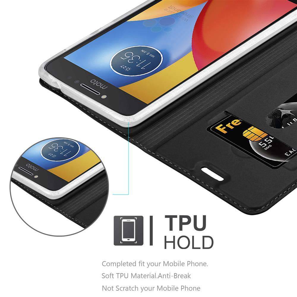 Cadorabo Handyhülle für Motorola MOTO E4 Schutz Hülle in Schwarz Cover Etui Book Case Booklet
