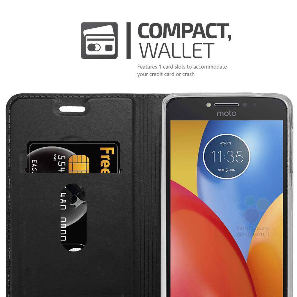 Cadorabo Handyhülle für Motorola MOTO E4 Schutz Hülle in Schwarz Cover Etui Book Case Booklet