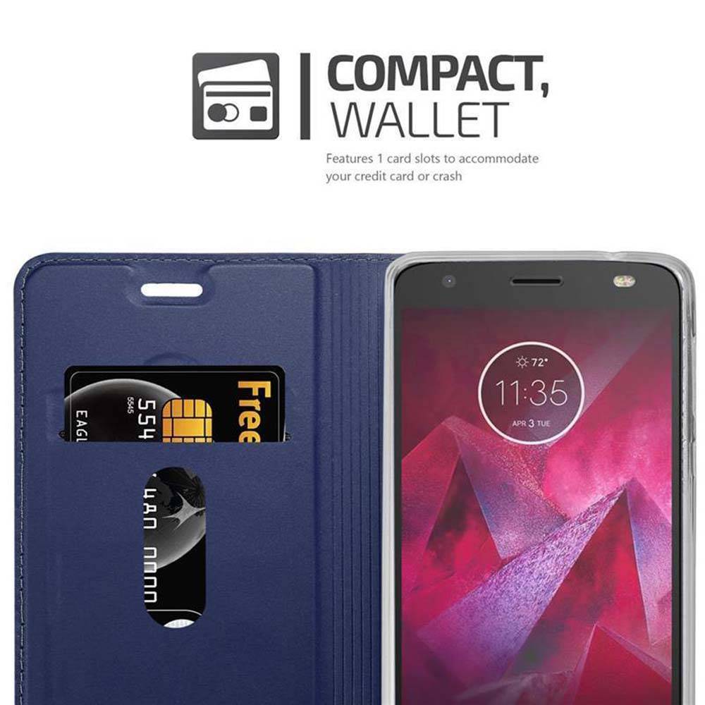 Cadorabo Handyhülle für Motorola MOTO Z Schutz Hülle in Blau Cover Etui Book Case Booklet
