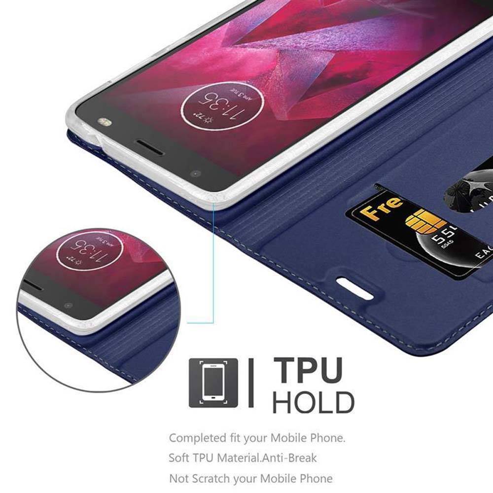 Cadorabo Handyhülle für Motorola MOTO Z Schutz Hülle in Blau Cover Etui Book Case Booklet