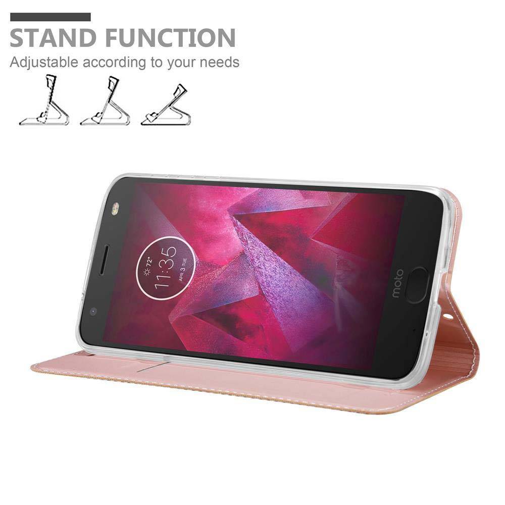 Cadorabo Handyhülle für Motorola MOTO Z Schutz Hülle in Rosa Cover Etui Book Case Booklet