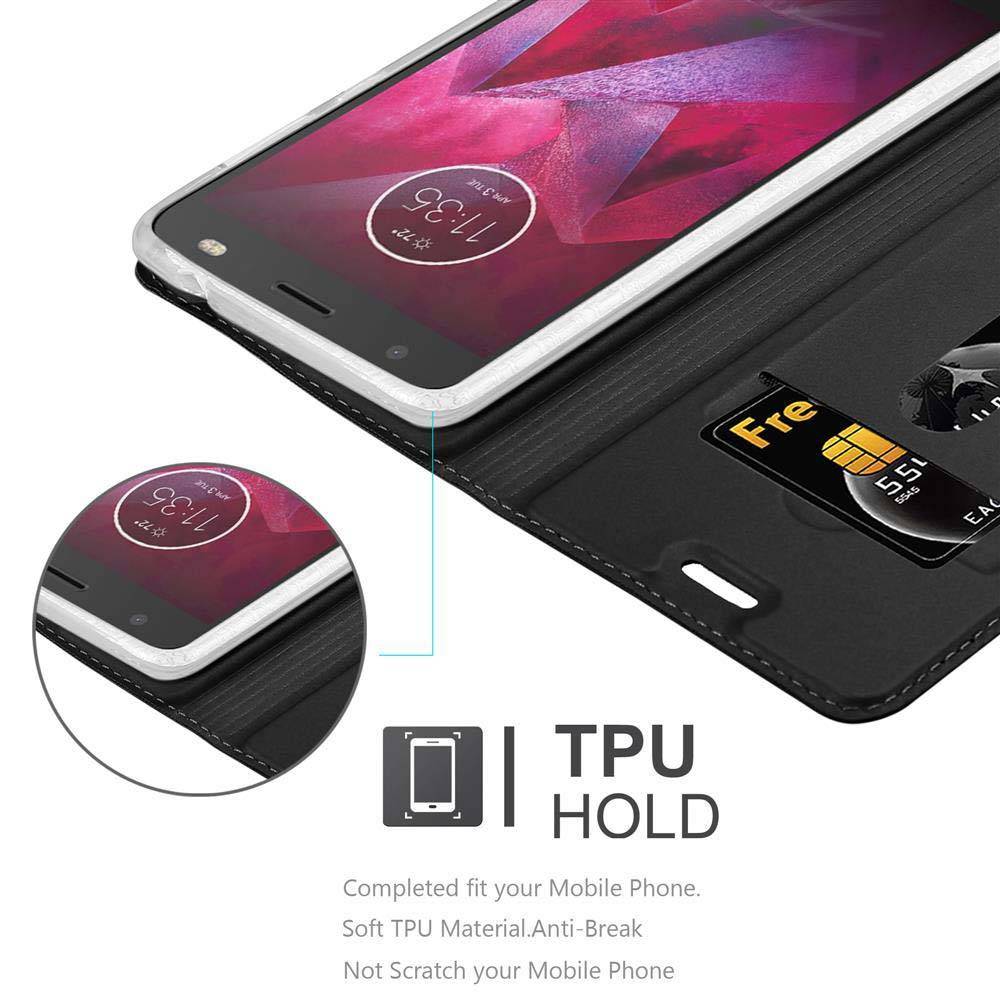 Cadorabo Handyhülle für Motorola MOTO Z Schutz Hülle in Schwarz Cover Etui Book Case Booklet