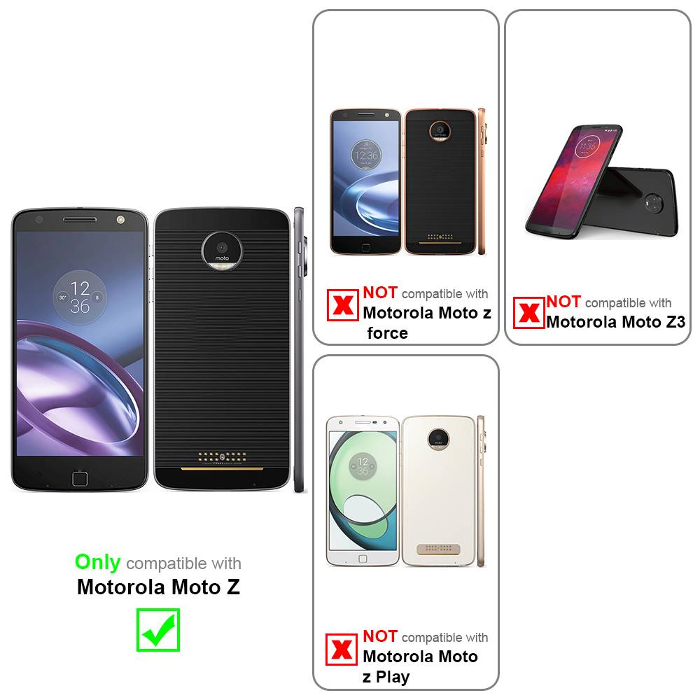 Cadorabo Handyhülle für Motorola MOTO Z Schutz Hülle in Silber Cover Etui Book Case Booklet