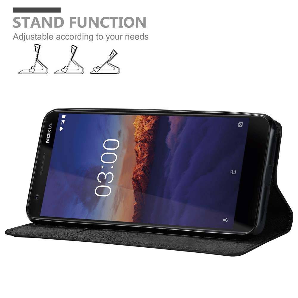 Cadorabo Hülle für Nokia 3.1 Schutz Hülle in Schwarz Handyhülle Etui Case Cover Magnetverschluss