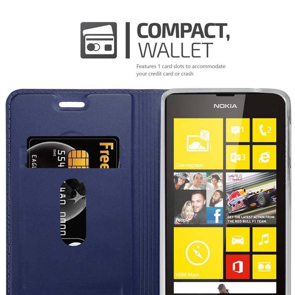 Cadorabo Handyhülle für Nokia Lumia 520 / 521 Schutz Hülle in Blau Cover Etui Book Case Booklet