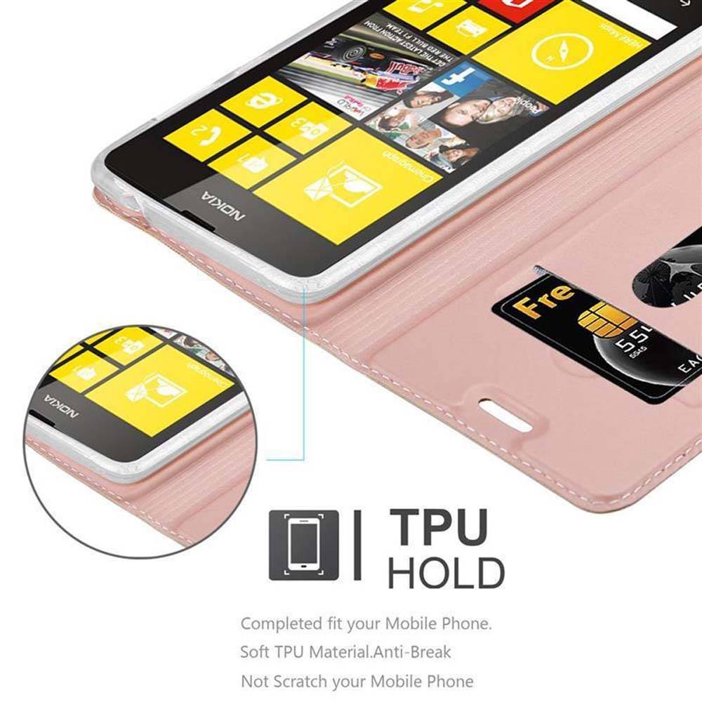 Cadorabo Handyhülle für Nokia Lumia 520 / 521 Schutz Hülle in Rosa Cover Etui Book Case Booklet