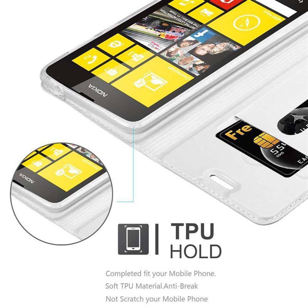 Cadorabo Handyhülle für Nokia Lumia 520 / 521 Schutz Hülle in Silber Cover Etui Book Case Booklet