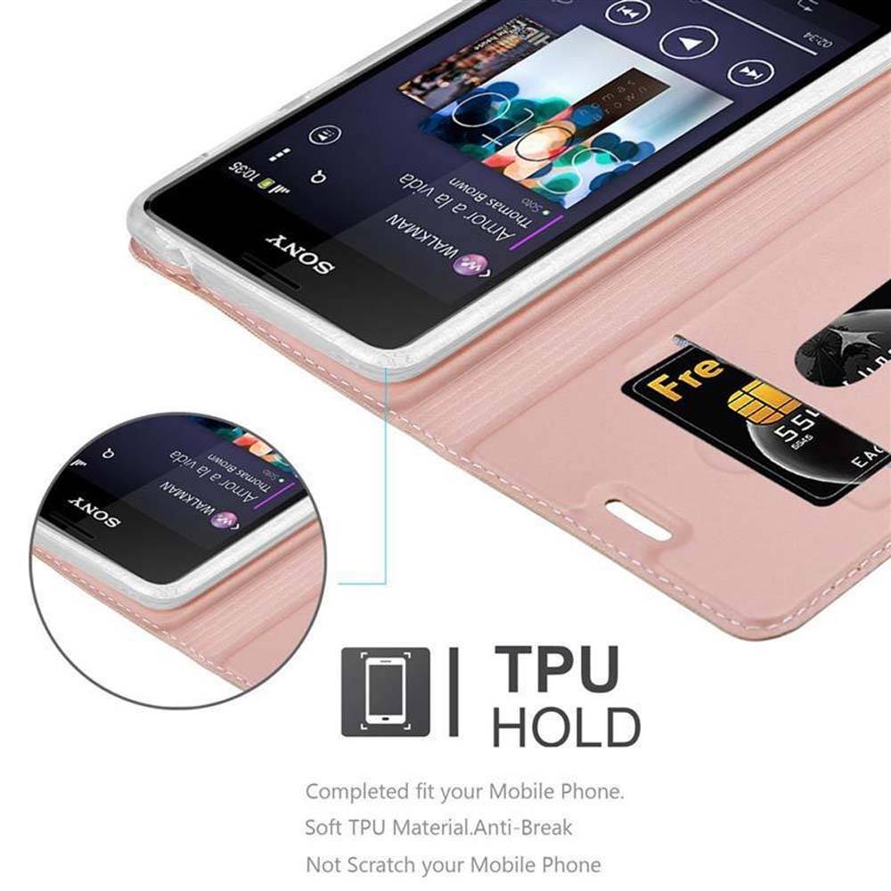 Cadorabo Handyhülle für Sony Xperia E1 Schutz Hülle in Rosa Cover Etui Book Case Booklet