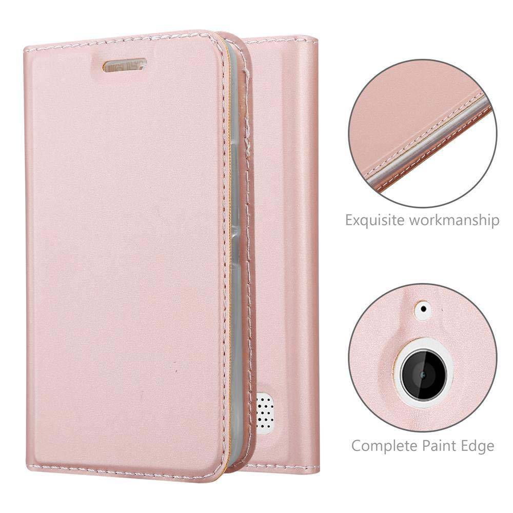 Cadorabo Handyhülle für Sony Xperia E1 Schutz Hülle in Rosa Cover Etui Book Case Booklet