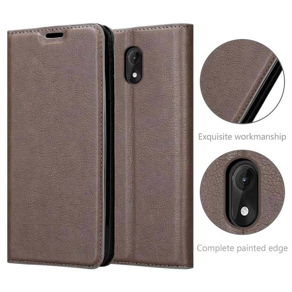 Cadorabo Hülle für WIKO LENNY 5 Schutz Hülle in Braun Handyhülle Etui Case Cover Magnetverschluss