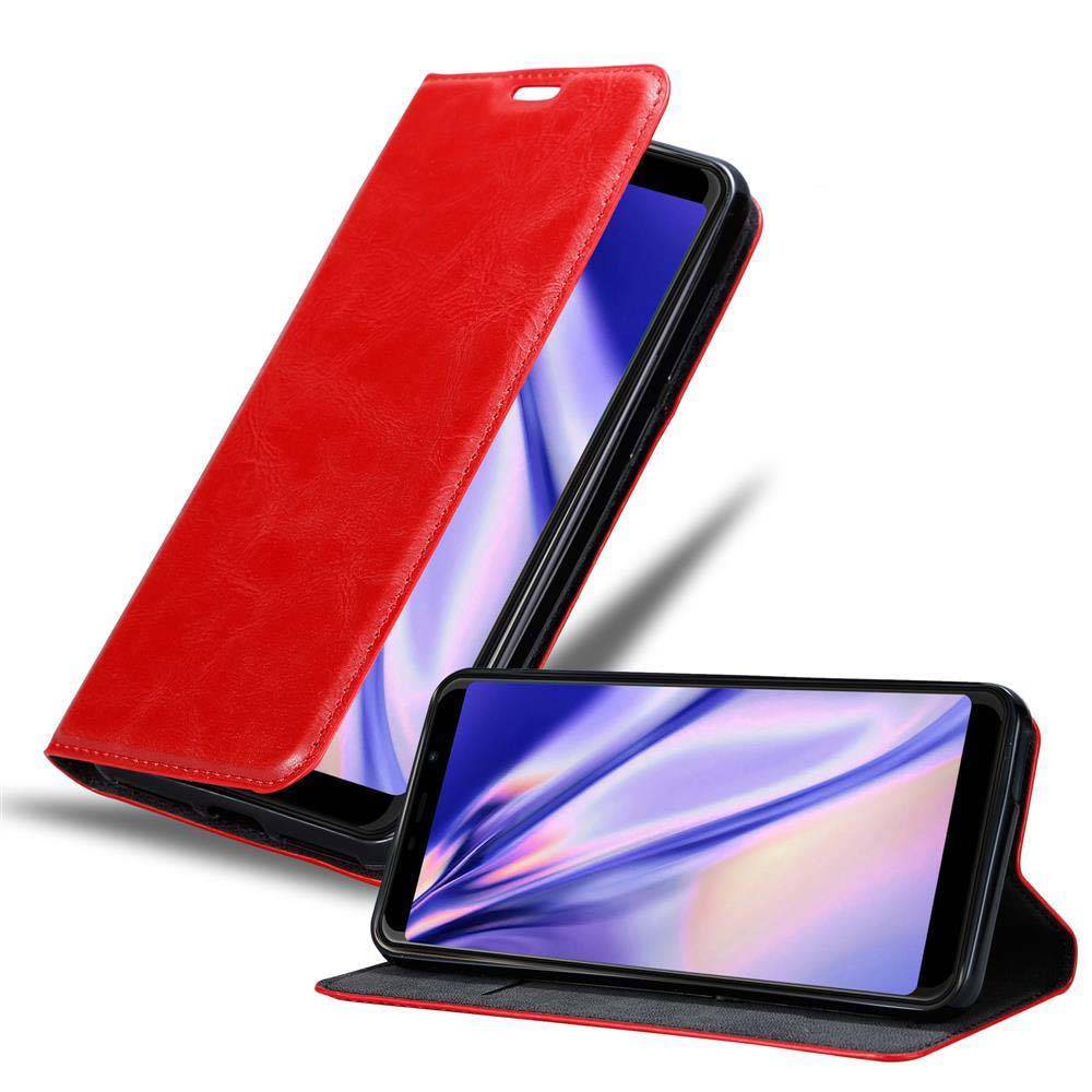 Cadorabo Hülle für WIKO VIEW MAX Schutz Hülle in Rot Handyhülle Etui Case Cover Magnetverschluss