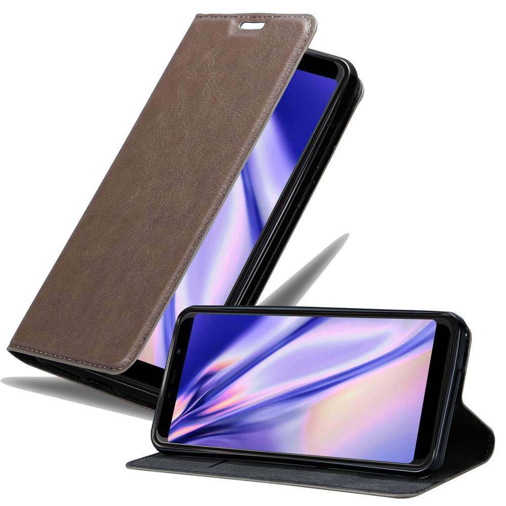 Cadorabo Hülle für WIKO VIEW MAX Schutz Hülle in Braun Handyhülle Etui Case Cover Magnetverschluss