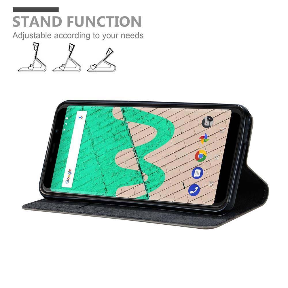 Cadorabo Hülle für WIKO VIEW MAX Schutz Hülle in Braun Handyhülle Etui Case Cover Magnetverschluss