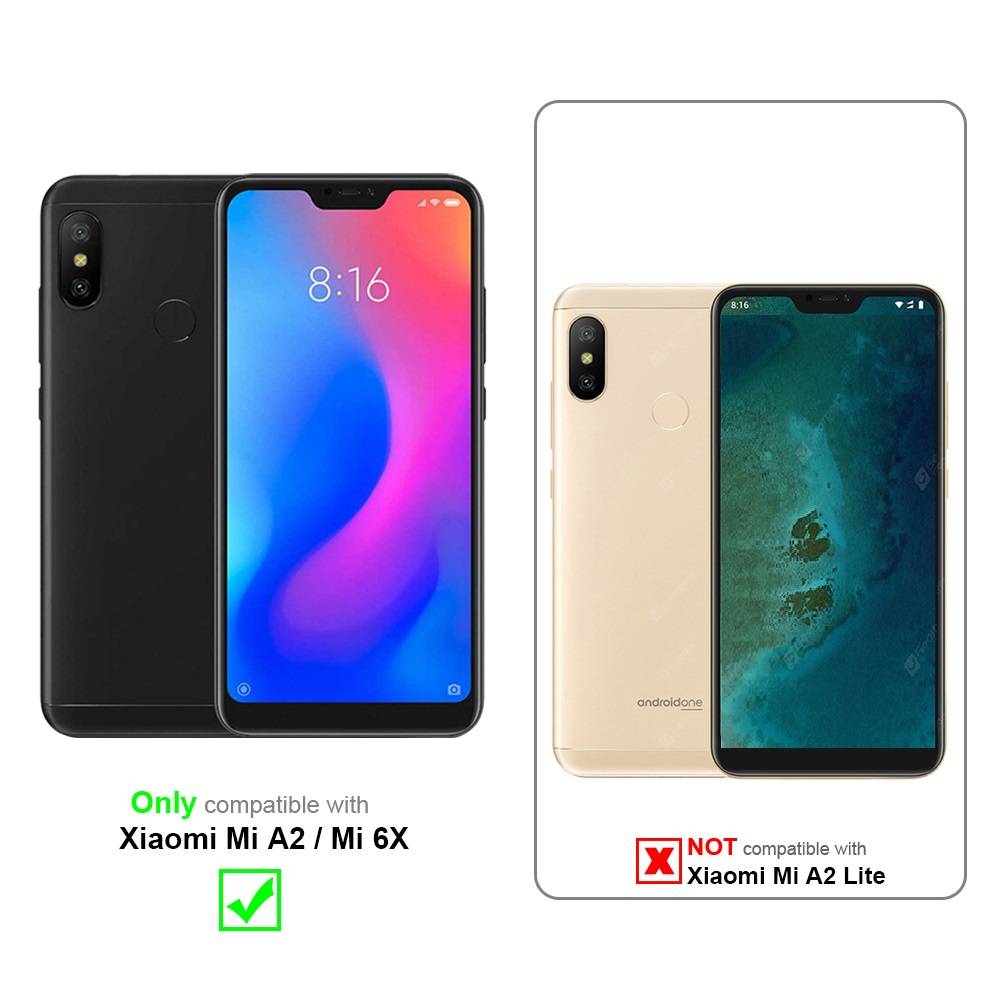Cadorabo Panzer Folie für Xiaomi Mi A2 / 6X Schutzfolie in Transparent Gehärtetes Tempered Display-Schutzglas