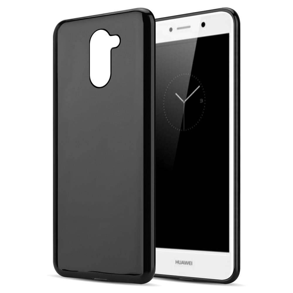 Cadorabo Hülle für Huawei Enjoy 7 PLUS Schutz Hülle in Schwarz Schutzhülle TPU Silikon Cover Etui Case