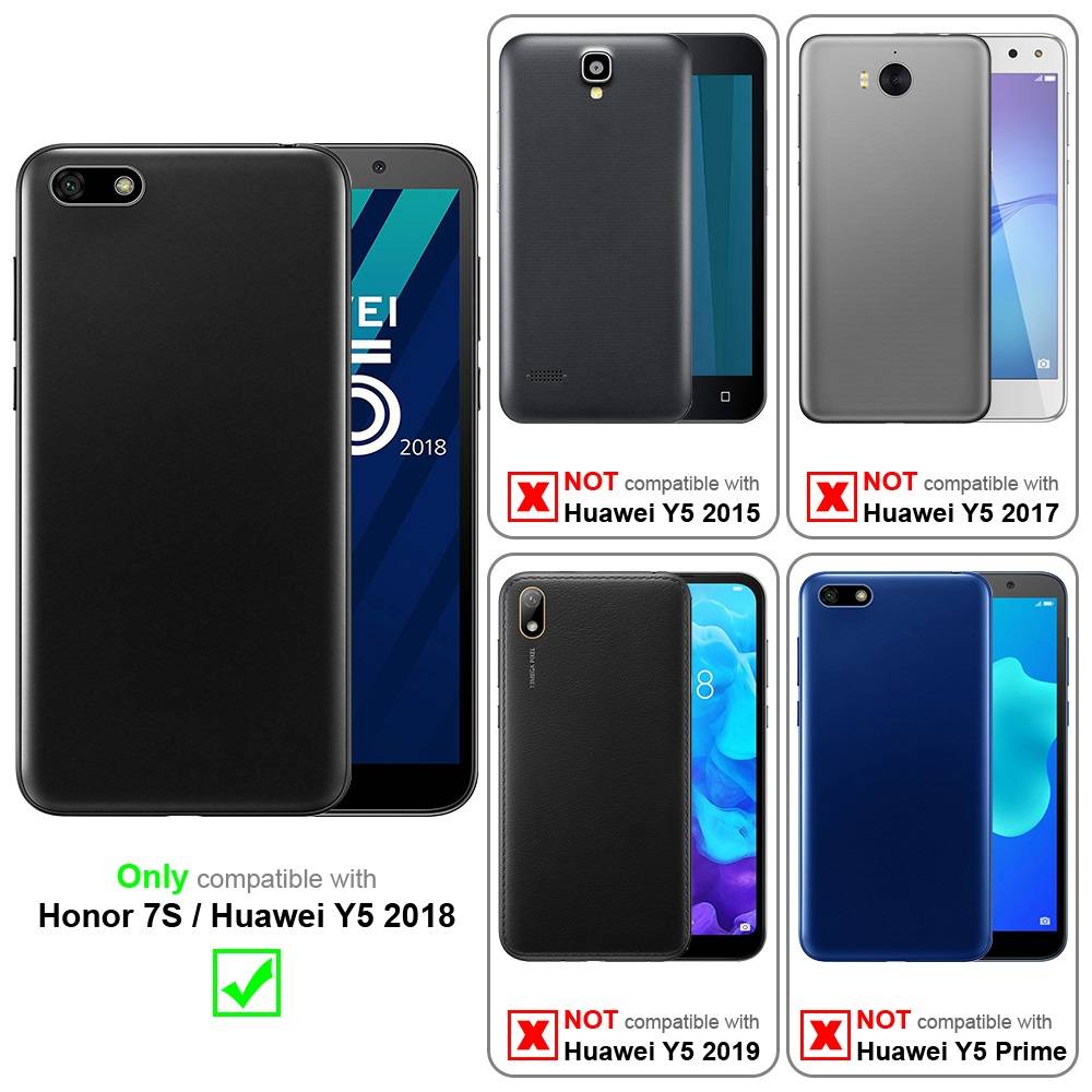 Cadorabo Hülle für Honor 7S / Huawei Y5 2018 Schutz Hülle in Pink Schutzhülle TPU Silikon Cover Etui Case
