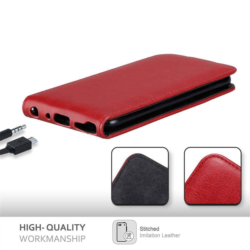 Cadorabo Hülle für LG Q STYLUS Schutz Hülle in Rot Flip Etui Handyhülle Case Cover