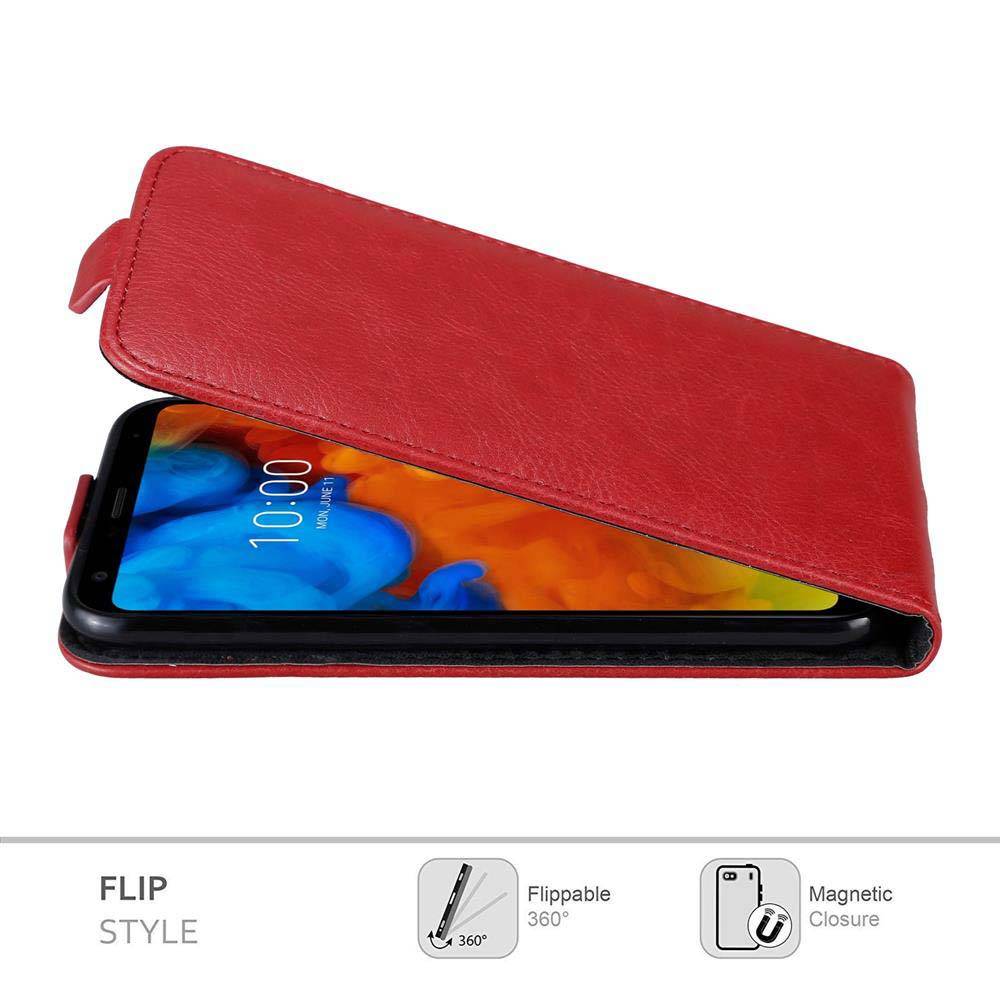 Cadorabo Hülle für LG Q STYLUS Schutz Hülle in Rot Flip Etui Handyhülle Case Cover