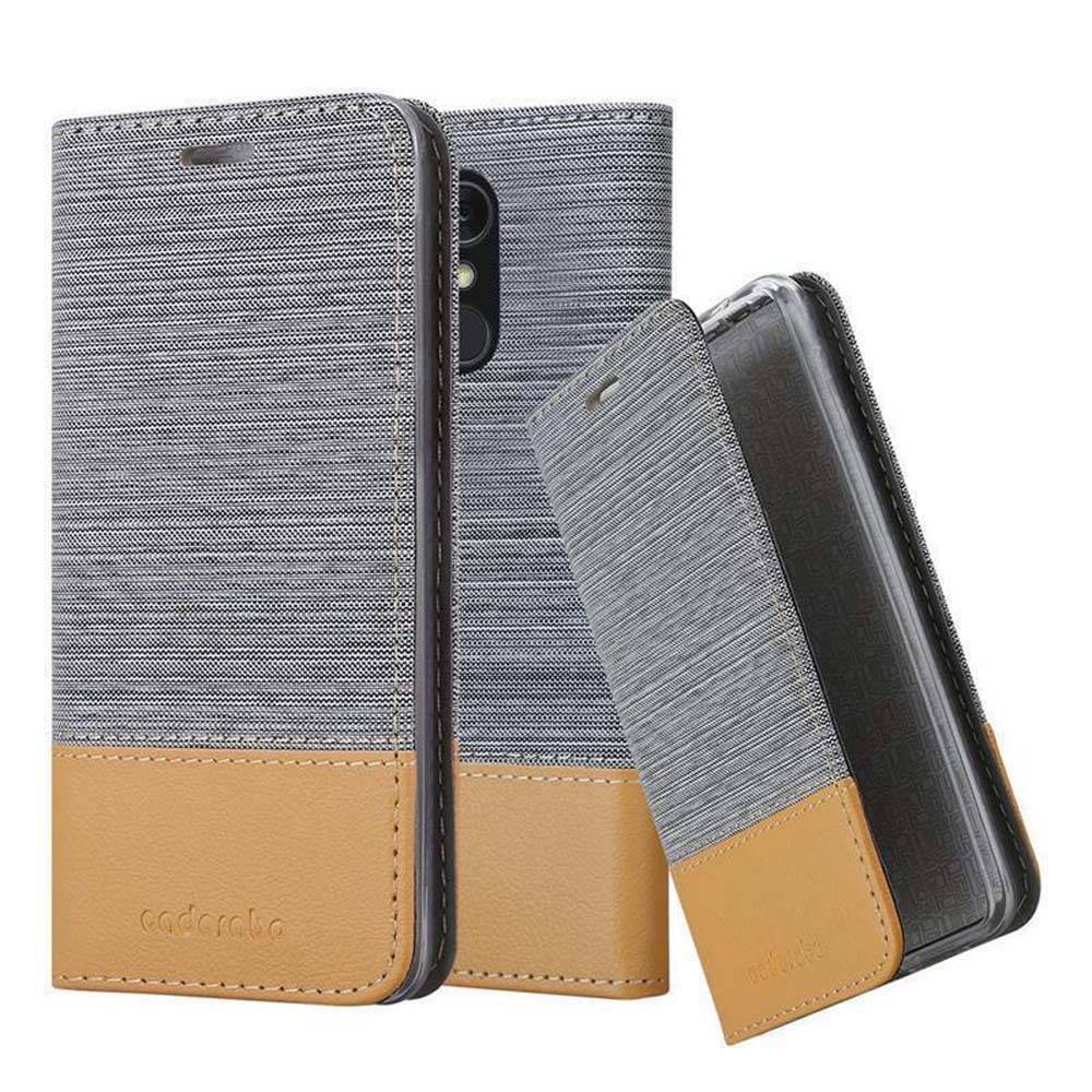 Cadorabo Hülle für LG Q STYLUS Schutzhülle in Grau Handy Hülle Etui Book Case Cover