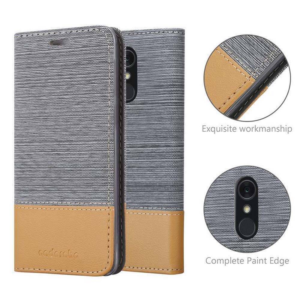 Cadorabo Hülle für LG Q STYLUS Schutzhülle in Grau Handy Hülle Etui Book Case Cover