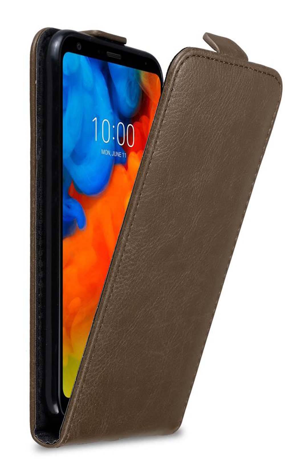 Cadorabo Hülle für LG Q STYLUS Schutz Hülle in Braun Flip Etui Handyhülle Case Cover