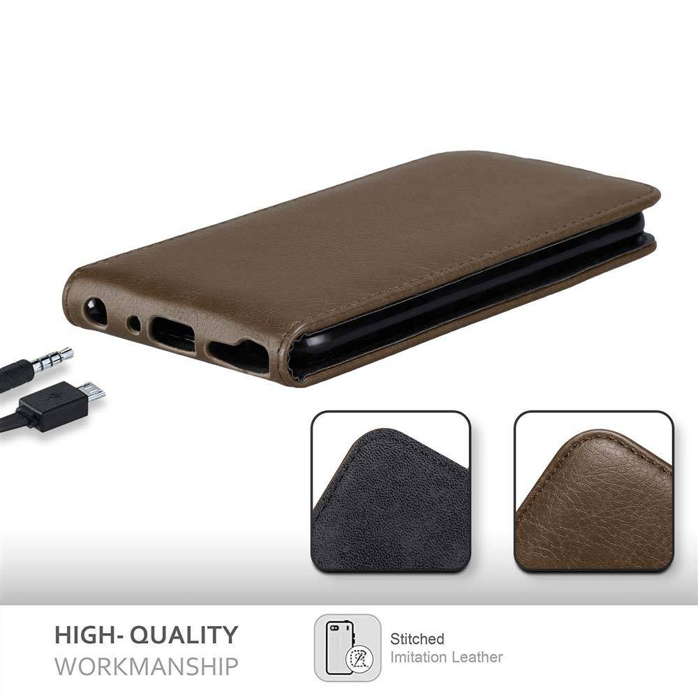 Cadorabo Hülle für LG Q STYLUS Schutz Hülle in Braun Flip Etui Handyhülle Case Cover